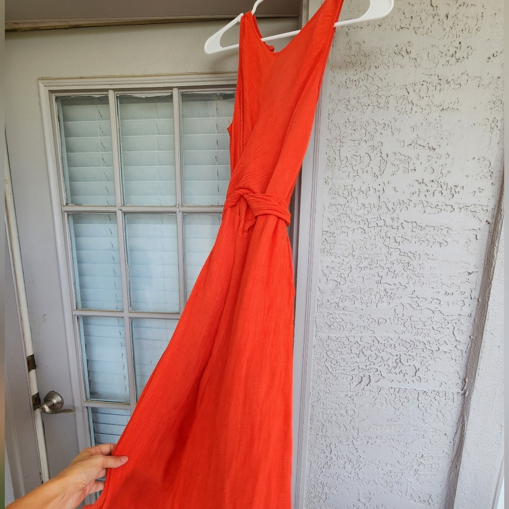 Lush Elegant Red Jumpsuit With Tie Back Sleeveless. EUC - Picture 2 of 10